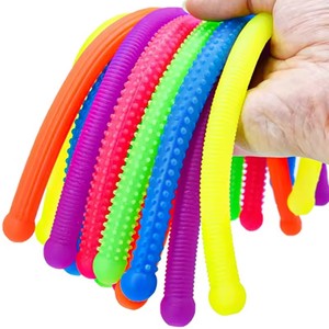10 Pièces Jouets Fidget Noodles Géants Colorés, Cordes Texturées Extensibles Anti-Stress pour Enfants, Articles Sensoriels TDAH Autisme - Product Image 1