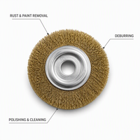 Brosse industrielle en fil de laiton ondulé de 4, 5, 6, 8 pouces pour meuleuse d'établi, polissage, ébavurage, nettoyage de la rouille OEM FUYI