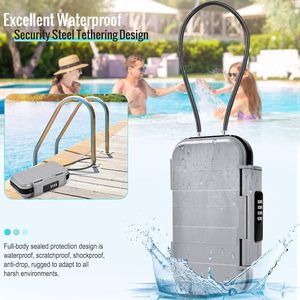 Tùy Chỉnh OEM Mini An Toàn Kết Hợp Khóa Với Có Thể Tháo Rời Dây Dây Không Thấm Nước Chống Trộm Hộp An Ninh Màu Xám - Product Image 5