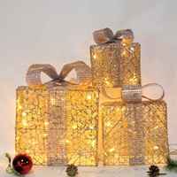 Meilleure vente boîte cadeau de noël lumières blanc chaud lampe étanche boîte cadeau modifier artisanat décoration de noël ornement mignon