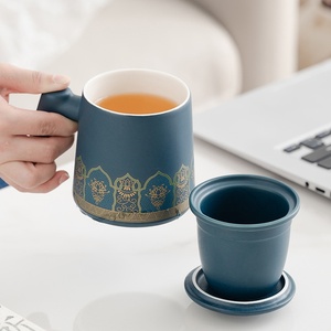 Taza de Cerámica Estilo Chino con Tapa y Filtro para Té, Ideal para Regalo Empresarial, Hogar u Oficina, Venta al Por Mayor - Product Image 4