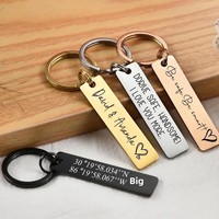 Porte-clés en acier inoxydable poli vierge, personnalisable au laser avec logo, pour cadeau promotionnel d'entreprise