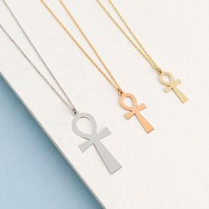 Inspire Ankh croce ciondolo Dainty Ankh collana Charm faraone simbolo della vita Minimal fatto a mano regalo di gioielli raffinati - Product Image 1