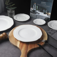 Ensemble d'assiettes en céramique pour restaurant, en porcelaine blanche de luxe de 11 pouces