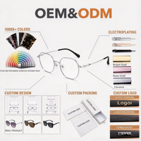 Lunettes OEM ultra-légères à monture semi-titane style vintage, certifiées ISO9001, idéales pour le quotidien, le shopping, le bureau et le travail.