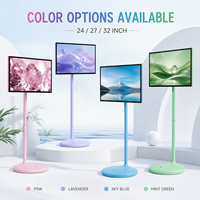 24 27 Inch Portable Smart Display Android Touch Screen Mobile TV with Rolling Floor Stand for Home Office