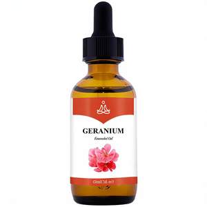 Huile essentielle de géranium biologique pure naturelle pressée à froid de qualité supérieure originale parfumée aromatique fraîche rafraîchissante apaisante - Product Image 1