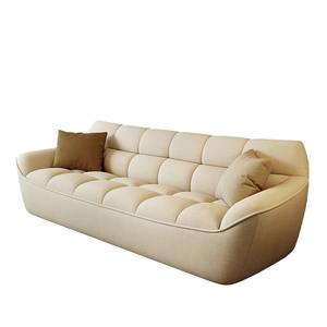 Sofá Moderno Minimalista de Tela Crema, Tapizado Ovalado, Muebles para Sala de Estar, Asiento Individual, Doble o Triple - Product Image 5