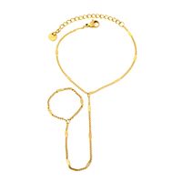 Bracelet de doigt minimaliste en acier inoxydable plaqué or 18 carats PVD, hypoallergénique, étanche, style esclave