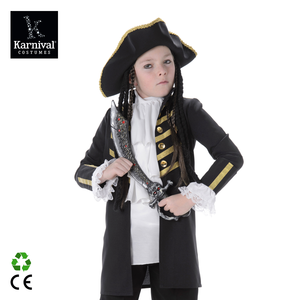Costume da Pirata <span class=keywords><strong>per</strong></span> Bambini, Ispirato a <span class=keywords><strong>Film</strong></span> e Serie TV, Cappotto Steampunk Nero Medievale <span class=keywords><strong>per</strong></span> <span class=keywords><strong>Ragazzi</strong></span>, Vendita all'Ingrosso - Product Image 2