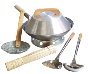 Ensemble de casseroles au <span class=keywords><strong>meilleur</strong></span> prix, ustensiles de cuisine à manche en bois, <span class=keywords><strong>wok</strong></span> en <span class=keywords><strong>acier</strong></span> au <span class=keywords><strong>carbone</strong></span> fait à la main - Product Image 1
