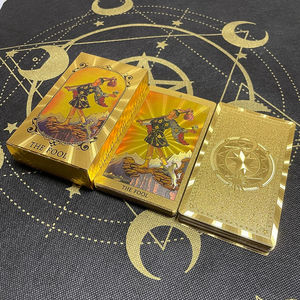 Groothandelsprijs Sun Face Gold Fool Tarotkaarten Bulkbestelling Aanpasbaar Fabrieksdirect - Product Image 4