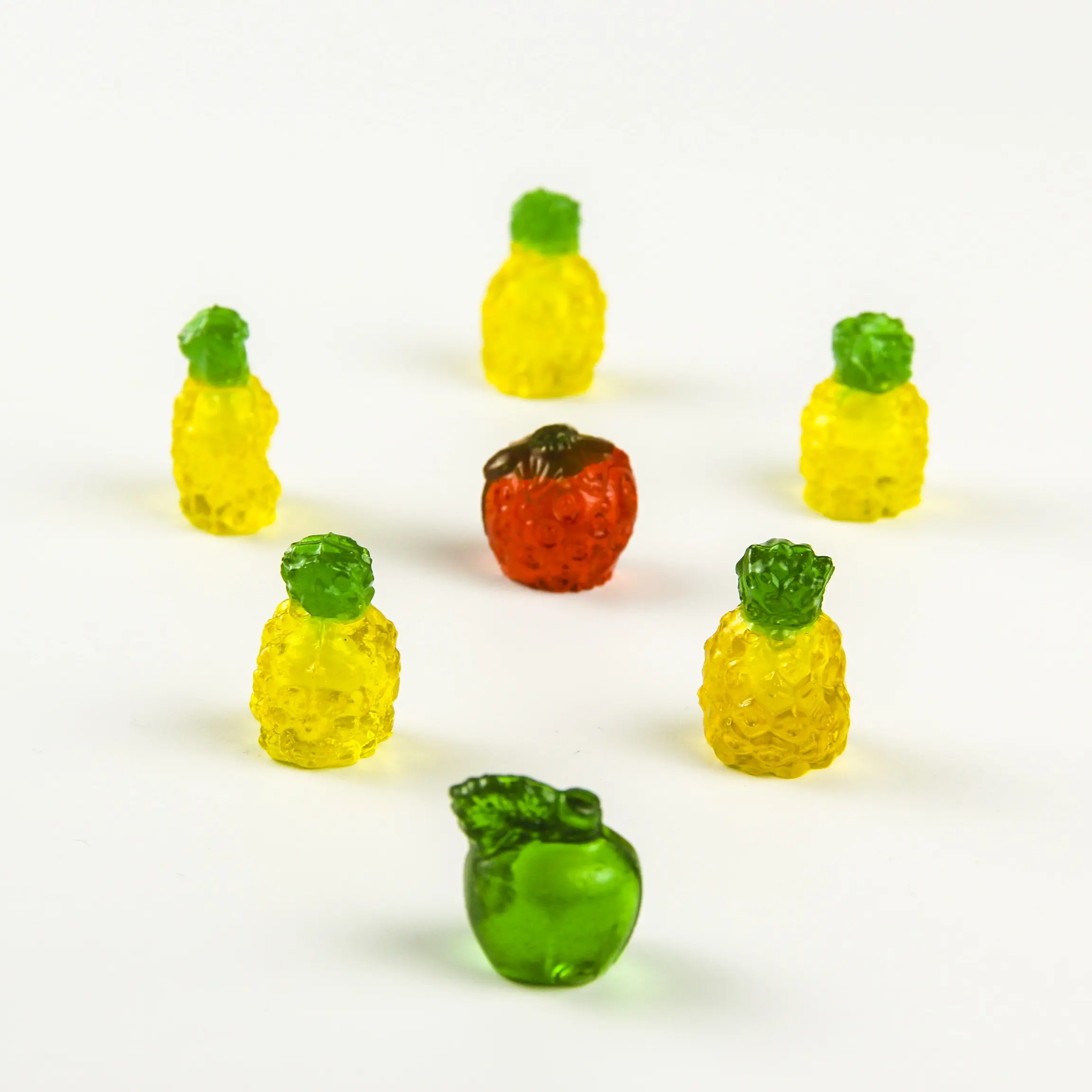 Zachte Zoetwaren 4d Kleine Gummy Snoep Ananas Goede Smaak Fruit Smaken 3d Gummies