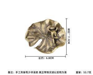 真鍮の蓮の葉のカエルの香炉の装飾品レトロな銅のカエルの装飾品 - Product Image 2
