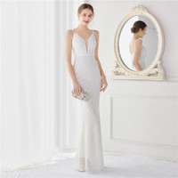 19096-S #2022 Plus Size Femmes Sexy Décolleté V Profond Sans Manches Sequin Soirée Fat Lady Dress Plus Size Dress Super Size