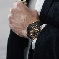 AGELOCER Montre Astronome Originale SpaceStation Montre Mécanique Automatique de Luxe Date pour Hommes Lumineuse en Acier Inoxydable avec Boîte