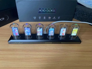 Reloj de Escritorio para Computadora con Tubos Nixie de Aleación de Aluminio RGB Estilo Cyberpunk, Reloj Decorativo IPS <span class=keywords><strong>Steins</strong></span>;<span class=keywords><strong>Gate</strong></span> - Product Image 3