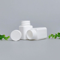 70ml PE PP carré comprimé bouteille en plastique conteneur de pilules pour l'emballage pharmaceutique couvercle de sécurité scellé pour les capsules de vitamine solide