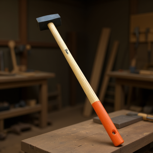 Maillet en caoutchouc avec manche en bois de 16 pouces, poignée orange, pour la menuiserie et la métallurgie - Product Image 3