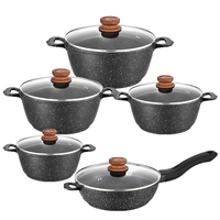 Sartén profunda, juego de sartén redonda de aluminio, juego de utensilios de cocina OEM, ollas y sartenes, cocina antiadherente