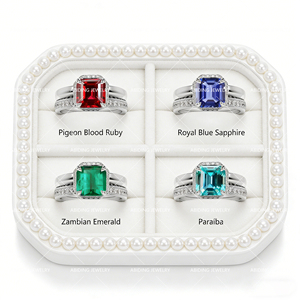 Bague de Fiançailles Femme en Argent 925 avec Moissanite Tournesol Double <span class=keywords><strong>Halo</strong></span> Personnalisée, Style Vintage Luxe Léger et Gemmes Colorées de Laboratoire - Product Image 3