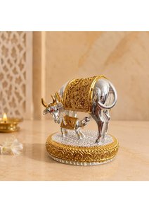 Shree Kamdhenu Cow Idol <b>Gold</b> and Silver Plated Hindu Religious <b>Statue</b> for Home Temple Puja Vastu Decor Gift by RK International - Product Image 4