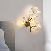 Applique murale de luxe moderne MICUP en forme de feuille de Ginkgo, abat-jour en fer et acrylique blanc, LED dimmable 3000K-6000K, garantie 1 an, pour salon