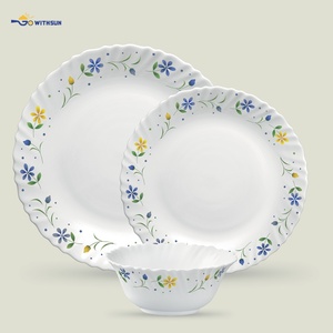 Ensemble de vaisselle en verre opale Tulip Elegance, vaisselle en verre blanc à bords incurvés, ensemble de dîner pour 6 personnes, ensemble de dîner <span class=keywords><strong>Arcopal</strong></span> - Product Image 3