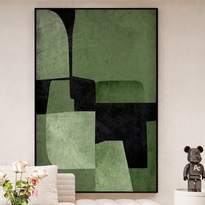 Extra Large arte astratta su tela verde acqua verde paesaggio nero Beige dipinto a olio stampato <span class=keywords><strong>con</strong></span> <span class=keywords><strong>cornice</strong></span> per la decorazione della casa e l'ufficio - Product Image 5