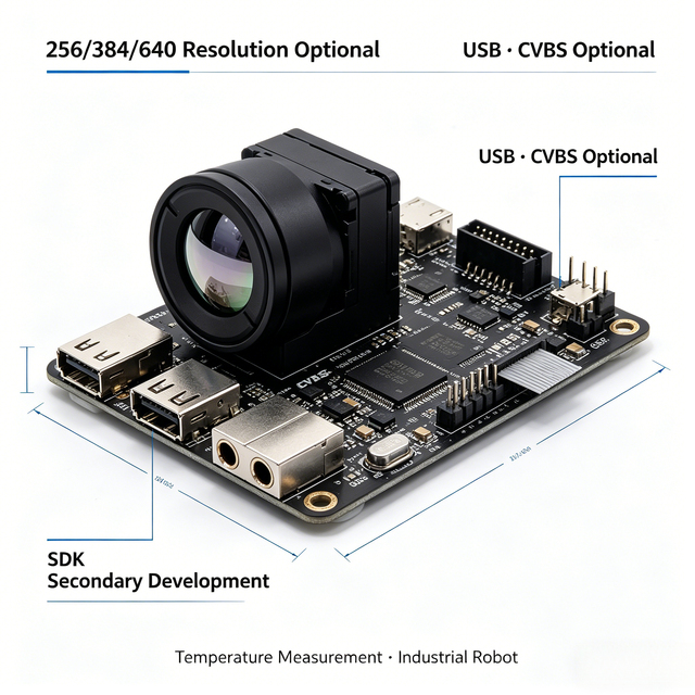 New BAIMI USB Thermal Imaging Camera Module 256/384/640 Resolution for Industrial Robots FPV Drones SDK Temp Measurement