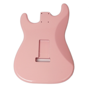 ตัวกีตาร์ไฟฟ้าสีชมพูแบบเปล่า ไม่มีการตกแต่ง สีสันตามสั่ง ทำจากไม้ Alder พร้อมลายแกะสลักบนไม้เมเปิล  แบบเปล่าไม่มีการลงสี  สำหรับกีตาร์เบสแบบโปร่ง  ผลิตตามแบบ OEM - Product Image 2