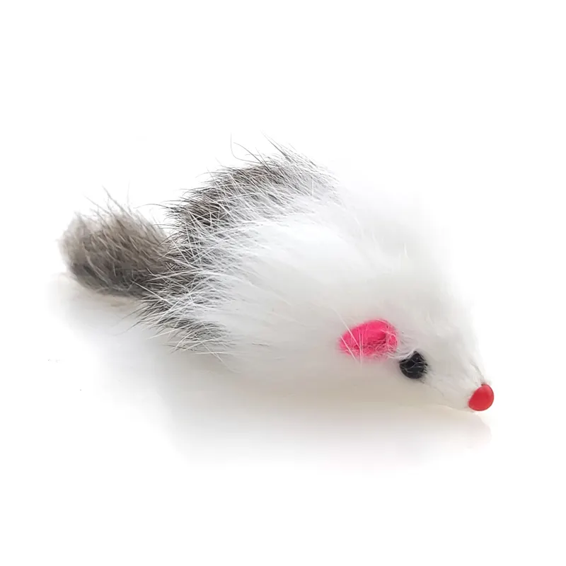 Interactive Mouse Training False Fur Funny Mini Mouse Cat Toy Rabbit Hair Mouse Plush Toy