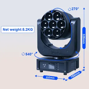 Grosir 7*40w Mini Zoom cuci Led kepala bergerak Dj lampu panggung disko DMX kontrol suara diaktifkan