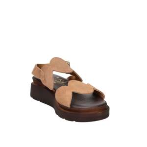 Ariel Women's Low Sandal Camel 39 <b>Flat</b> Heel 4 Cm Comfortable Walk Wear - Product Image 4