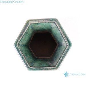 Vaso di <span class=keywords><strong>ceramica</strong></span> regalo decorativo verde trasformato in forno cinese - Product Image 3