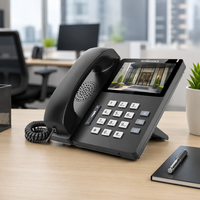 Téléphone IP haut de gamme Flyingvoice FIP15G Plus, écran tactile IPS 4,3 pouces, 10 SIP, 64 DSS, double Gigabit, WiFi, PoE, USB, système d'exploitation Linux, noir, bureau