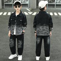 Ensemble 2 pièces tendance en jean pour bébé garçon, nouvelle collection printemps 2026, pour enfants plus âgés, costume élégant printemps-automne