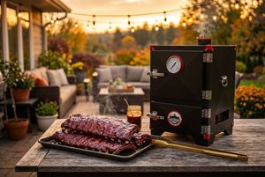 Fumoir vertical au charbon facile à utiliser avec thermostat, four à fumage au bois convivial pour les débutants en barbecue - Product Image 2