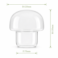Abat-jour en verre soufflé à la main en forme de champignon, facile à nettoyer, globe de remplacement pour lampe de table à domicile