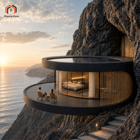 Maison préfabriquée scandinave ronde moderne de luxe sur mesure, mobile, pour projets hôteliers Airbnb