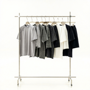Camiseta Oversize Unisex de Algodón 100% de Alto Gramaje con Efecto Desgastado, Estilo Urbano Vintage, Impresión DTG Personalizada, Lavado Ácido y Anti-Pilling (OEM) - Product Image 1