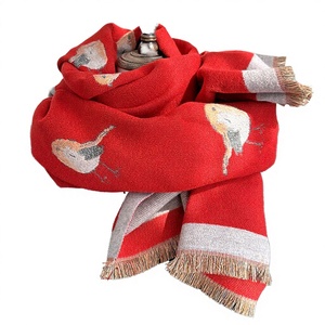 2026 New Custom Design Soft Polyester Cashmere Thick Winter Scarf and Neckerchief Shawl for Women Warm <b>Glitter</b> Print Long - Product Image 3
