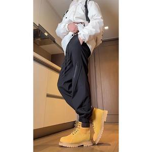 Pantalon cargo décontracté de style américain pour hommes et femmes, nouveau modèle automne-hiver 2024, doublé en polaire, taille basse, coupe-vent, imperméable - Product Image 3