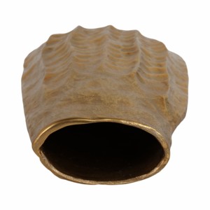 Vaso scultoreo in metallo con finitura dorata testurizzata per l'arredamento del soggiorno - Product Image 6
