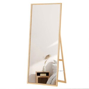 <span class=keywords><strong>Specchio</strong></span> <span class=keywords><strong>a</strong></span> Figura Intera Autoportante con Armadietto Portaoggetti, <span class=keywords><strong>Specchio</strong></span> con Porta in Rattan per Ingresso Casa - Product Image 2