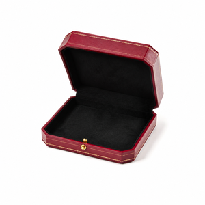 Boîte cadeau luxe moderne pour bijoux, emballage personnalisé avec logo, boîte à bagues et colliers en cuir pour marques de bijoux, cadeaux de mariage - Product Image 2