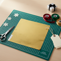Handgefertigtes Metallisiertes Schneidepapier Beschichtetes Einseitig Geprägtes Logo Bedrucktes Kraftpapier Laminiert mit Folienrückseite