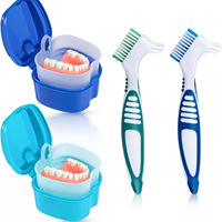Boîte de rangement pour prothèses dentaires en forme de pomme et étui pour aligneurs avec conteneur pour appareil orthodontique, support pour prothèses dentaires et kit de brosses de nettoyage – Cadeau idéal pour les fêtes