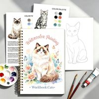 Carnet de peinture aquarelle BviewArt pour débutants – Cahier d'exercices guidé, 12 motifs, papier épais 250 g/m², peinture relaxante et facile