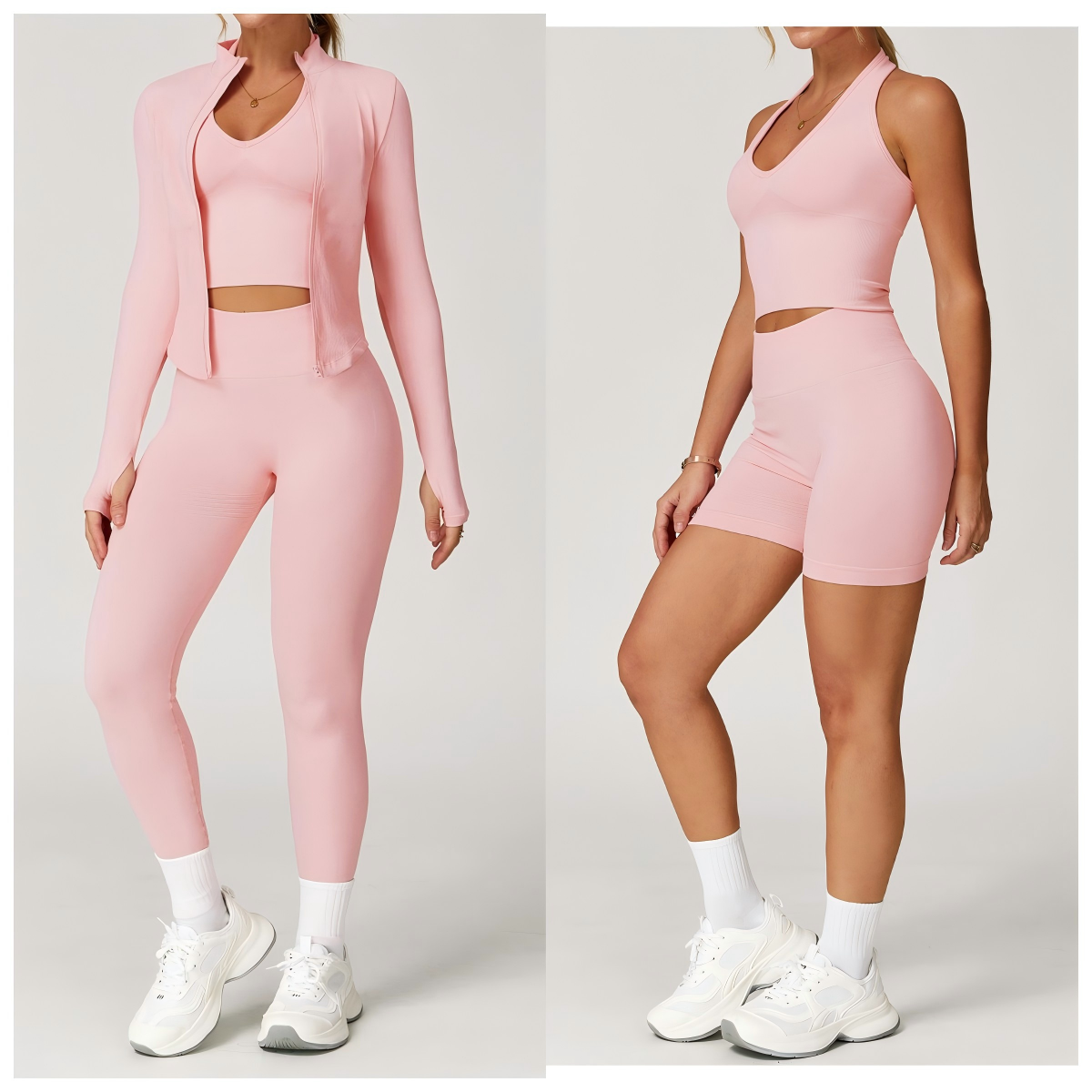 5Pcs Seamless Bra Vest Long Sleeve Top Shorts Legging Gym Fitness Active Wear Tennis Workout Yoga Sets Fitness Clothing Women